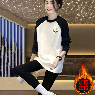 品牌折扣正品女装断码清仓特价不能退换中长款插肩袖长袖T恤女秋