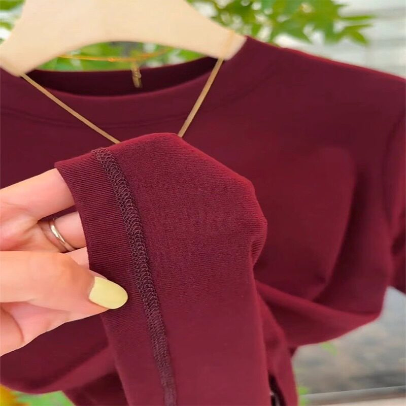 品牌折扣正品女装断码清仓特价不能退换半高领五分袖打底衫女秋冬