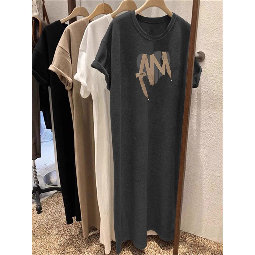 品牌正品女装衣服断码特价清仓 不接受退换-纯棉短袖遮肚子t恤裙
