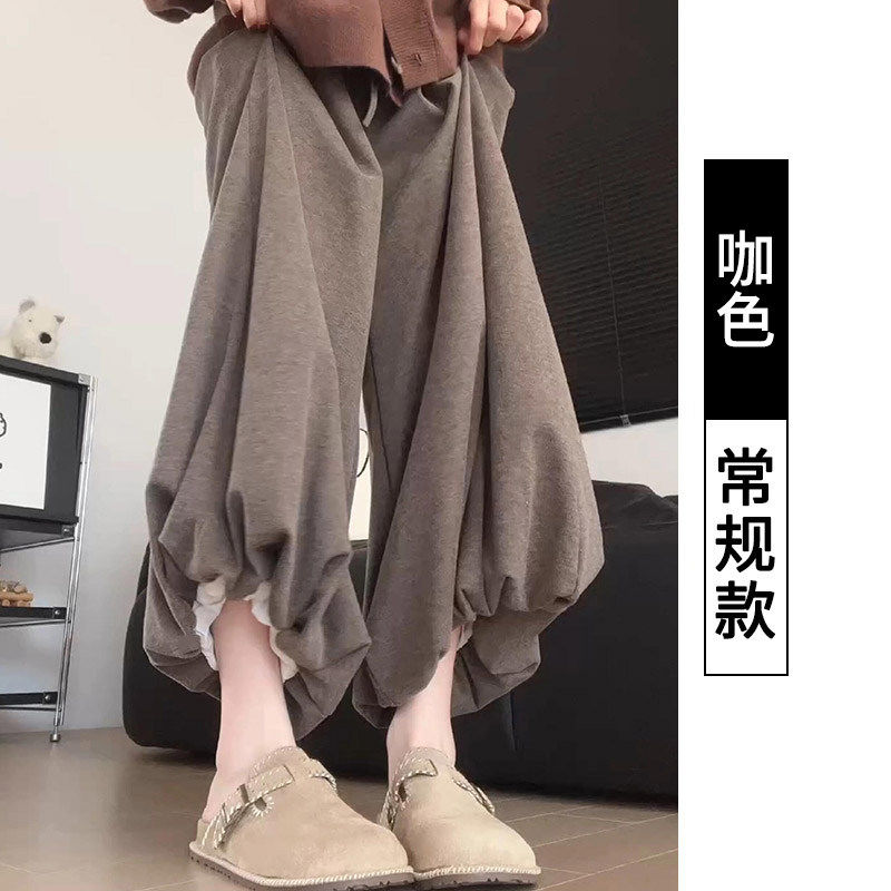 品牌正品女装衣服断码特价清仓 不退换-咖色软糯花苞裙裤女秋冬新