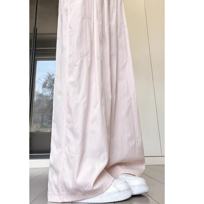 品牌折扣正品女装断码清仓特价不能退换粉色刺绣蝴蝶结山本裤女夏