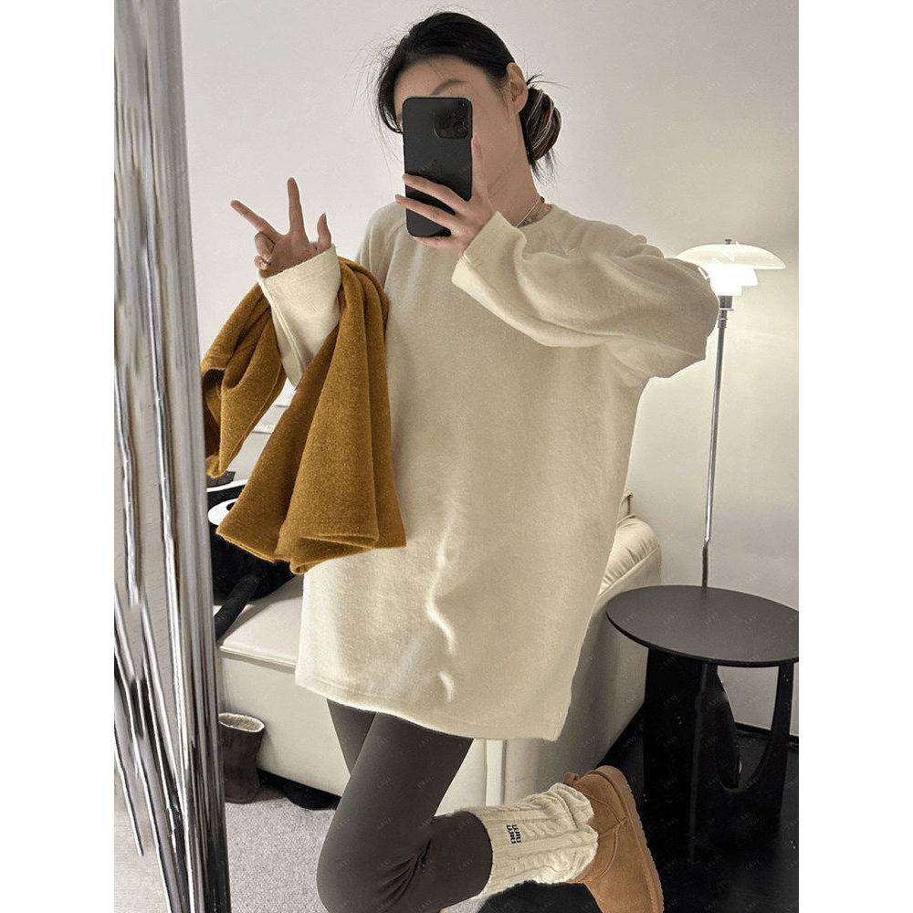 品牌折扣正品女装断码清仓特价不能退换遮屁股卫衣中长款长袖T恤