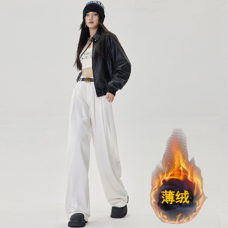 品牌折扣正品女装断码清仓特价不能退换加绒加厚裤子阔腿裤女冬季