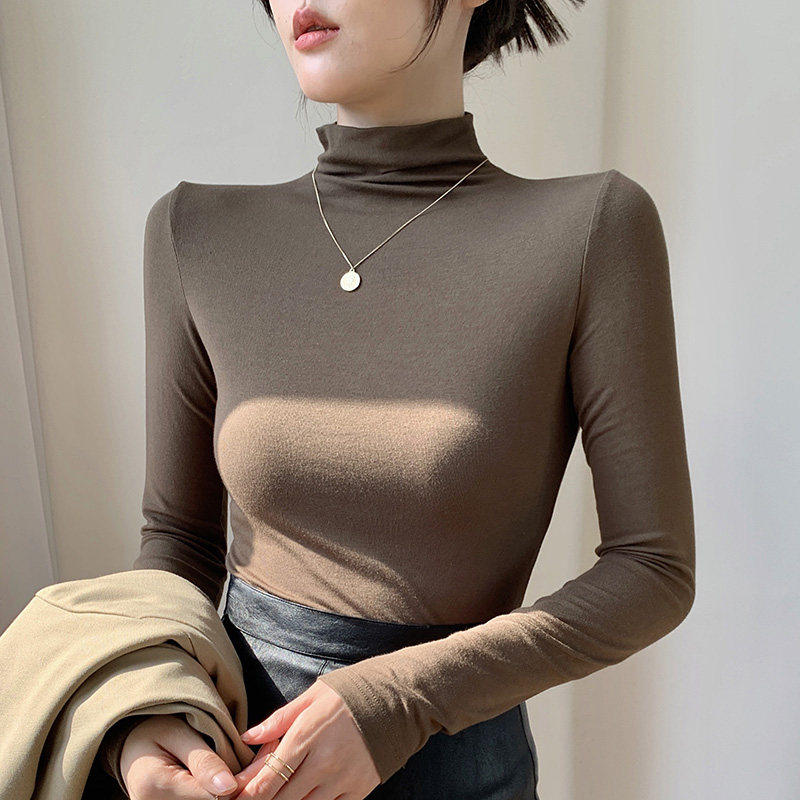 品牌折扣正品女装断码清仓特价不能退换半高领打底衫女秋冬新款修