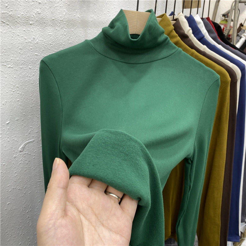品牌折扣正品女装断码清仓特价不能退换高领加绒打底衫女内搭秋冬