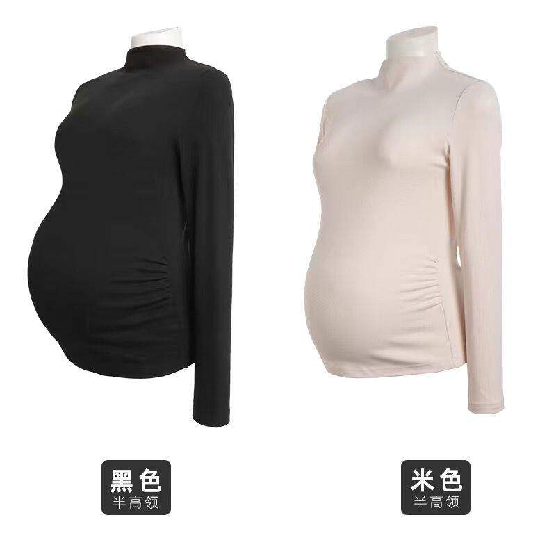品牌折扣正品女装断码清仓特价不能退换黑色半高领孕妇打底衫女