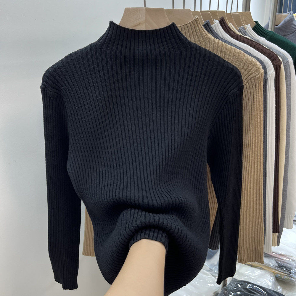 品牌折扣正品女装断码清仓特价不能退换大衣内搭黑色半高领毛衣女