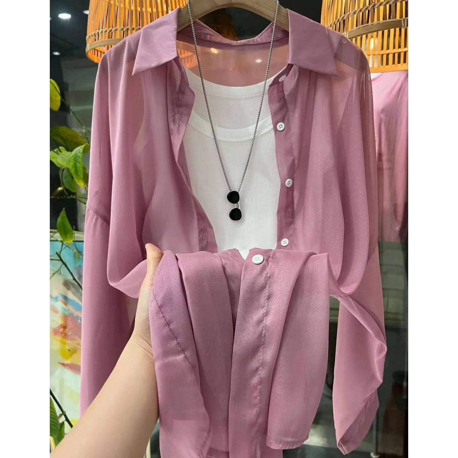 品牌正品女装衣服断码特价清仓 不接受退换-珠光纱天丝防晒衬