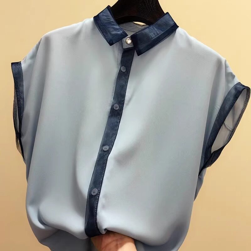 品牌折扣正品女装断码清仓特价不能退换雪纺短袖衬衫女夏款
