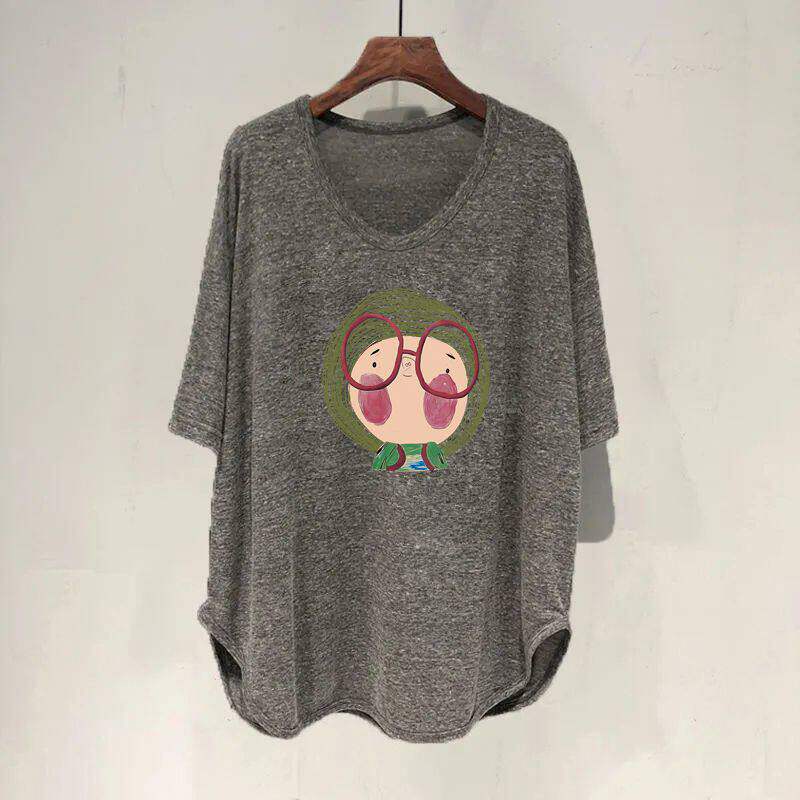 【品牌正品女装新品超级秒杀 不接受退换】灰色面膜短袖T恤女夏季