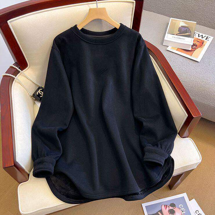 品牌折扣正品女装断码清仓特价不能退换白色加绒加厚打底衫女秋冬