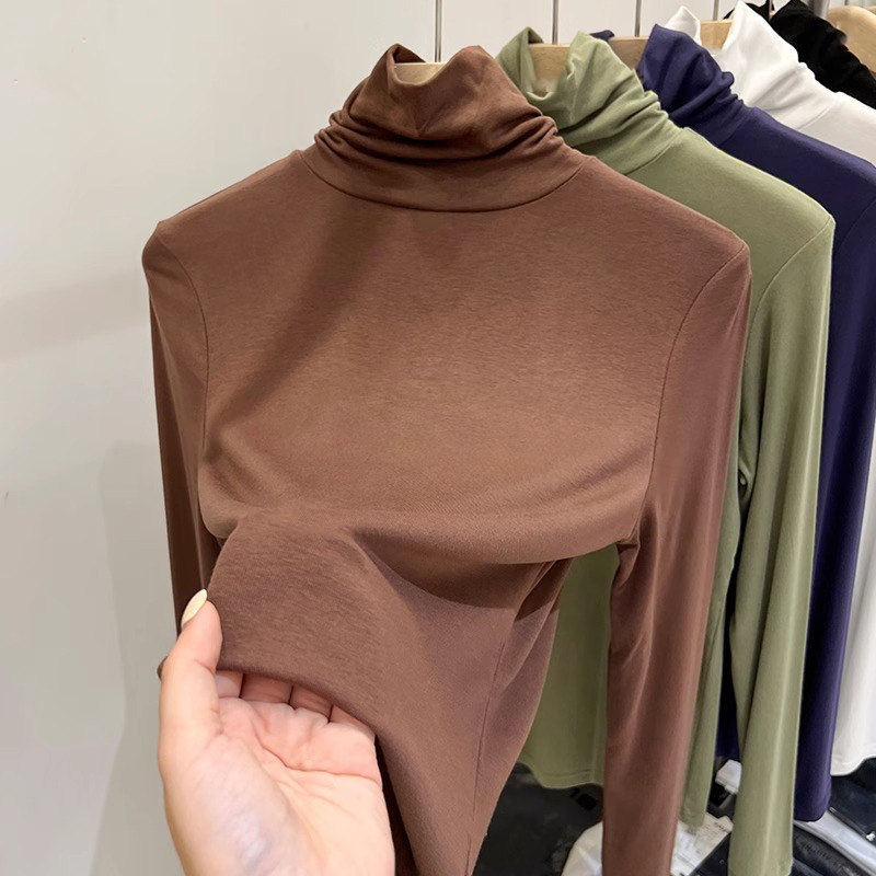 品牌折扣正品女装断码清仓特价不能退换高领加绒打底衫女秋冬新款