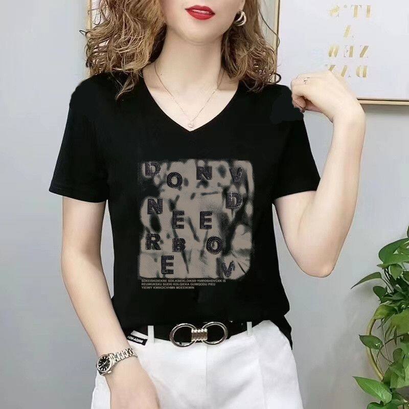 品牌折扣正品女装断码清仓特价不能退换黑色欧洲站妈妈短袖T恤夏