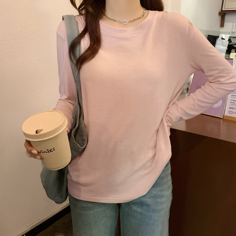 品牌折扣正品女装断码清仓特价不能退换灰色圆领打底衫女秋季新款