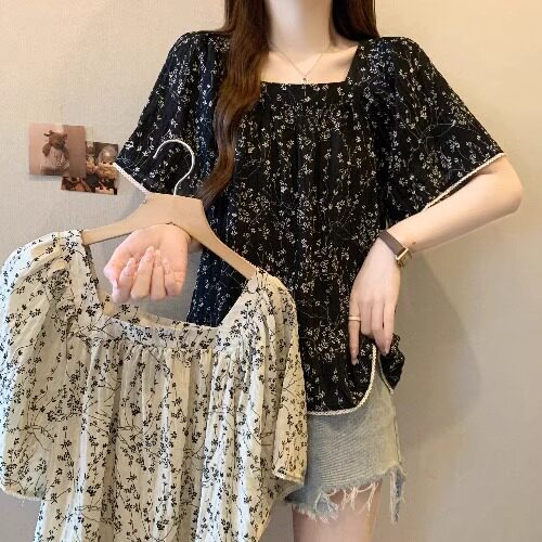 品牌折扣正品女装断码清仓特价不能退换气质雪纺短袖上衣女