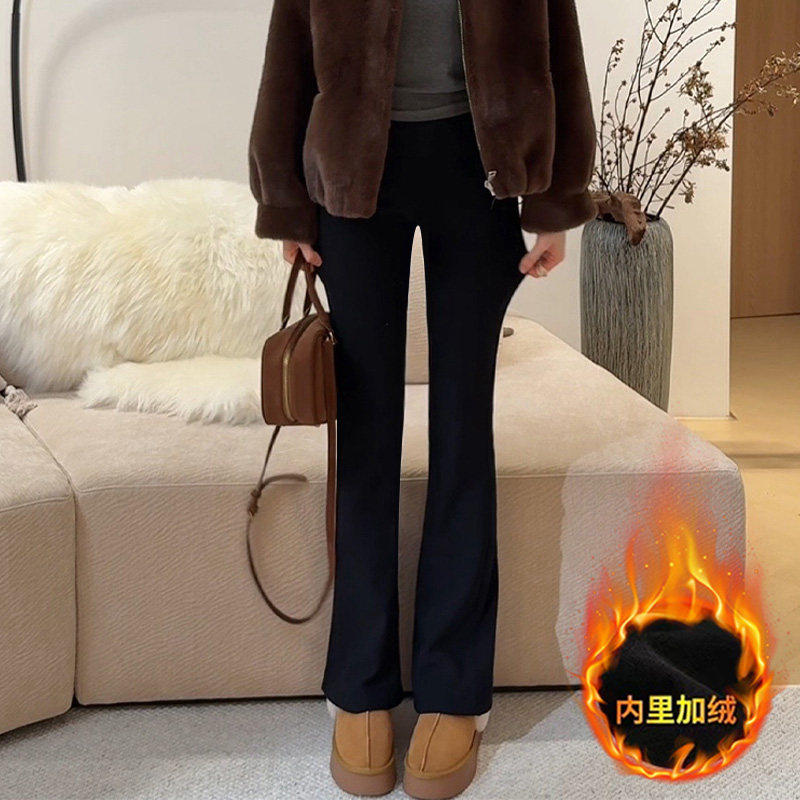 品牌正品女装衣服断码特价清仓 不接受退换-黑色喇叭裤女高腰
