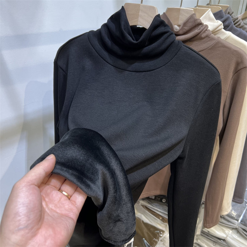 品牌折扣正品女装断码清仓特价不能退换高领加绒打底衫女冬季加