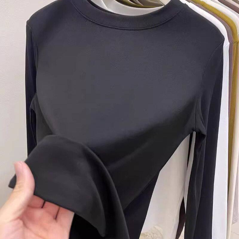 品牌折扣正品女装断码清仓特价不能退换灰色圆领打底衫女秋冬季
