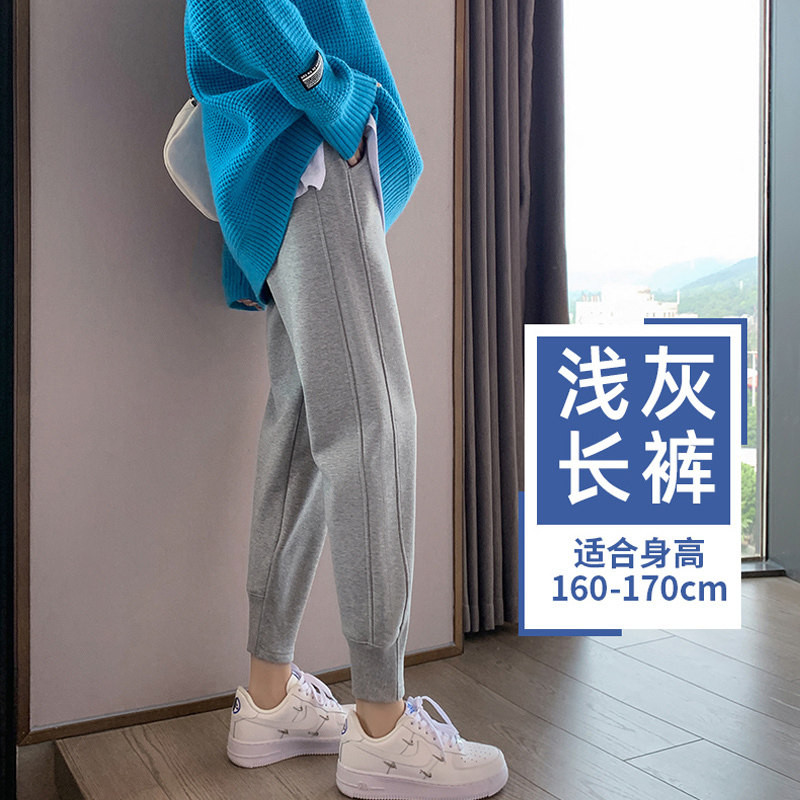 品牌折扣正品女装断码清仓特价不能退换灰色运动卫裤女秋冬新款宽