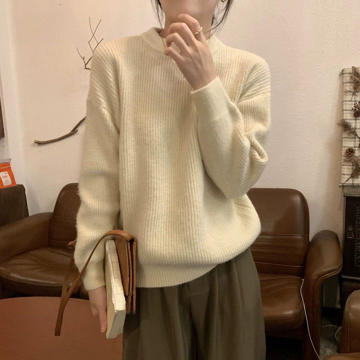 品牌正品女装衣服断码特价清仓 不退换-费尔岛圆领加厚针织衫女秋