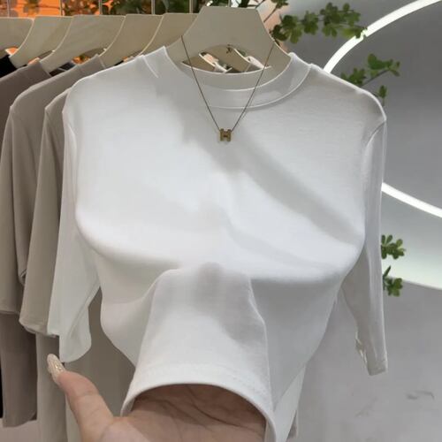 品牌折扣正品女装断码清仓特价不能退换粉色半高领中袖打底衫女春