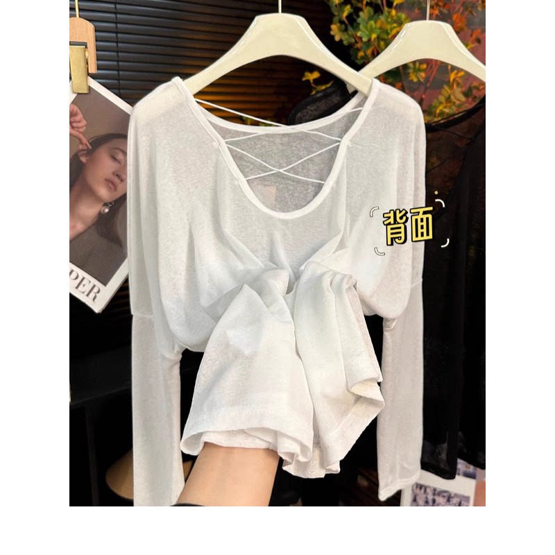 品牌正品女装衣服断码特价清仓 不退换-白色圆领长袖T恤女夏季