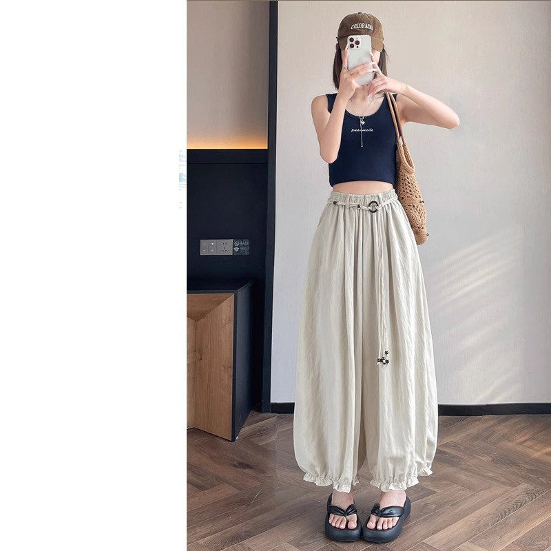 品牌正品女装衣服断码特价清仓 不退换-冰丝速干花苞灯笼裤女夏季