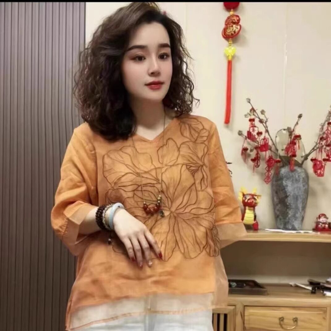 品牌折扣正品女装断码清仓特价不能退换v领大码短袖T恤女夏季中