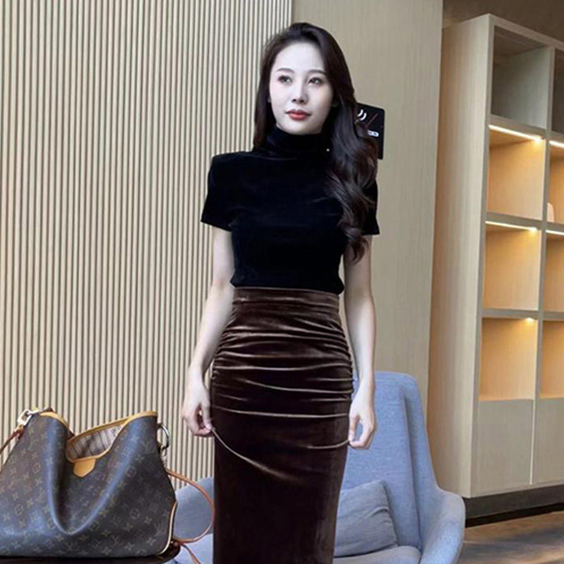 品牌折扣正品女装断码清仓特价不能退换金丝绒高领打底衫2026秋季