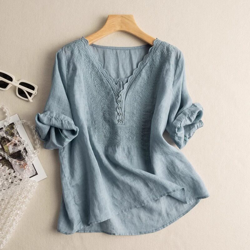 品牌正品女装衣服断码特价清仓 不接受退换-高端刺绣中袖衬衫T恤