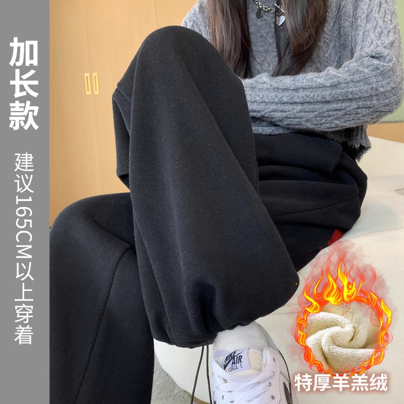品牌折扣正品女装断码清仓特价不能退换灰色运动裤秋冬新款加绒