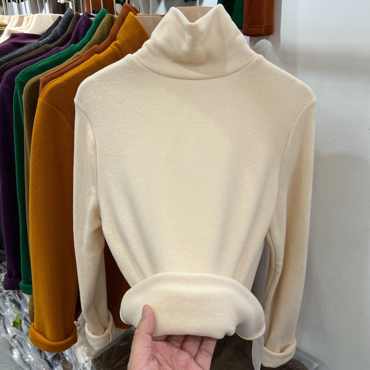 品牌折扣正品女装断码清仓特价不能退换双面德绒高领打底衫女冬季