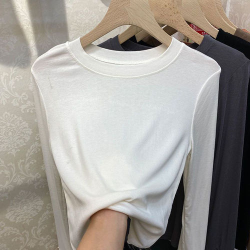 品牌折扣正品女装断码清仓特价不能退换欧货纯棉螺纹打底衫女春