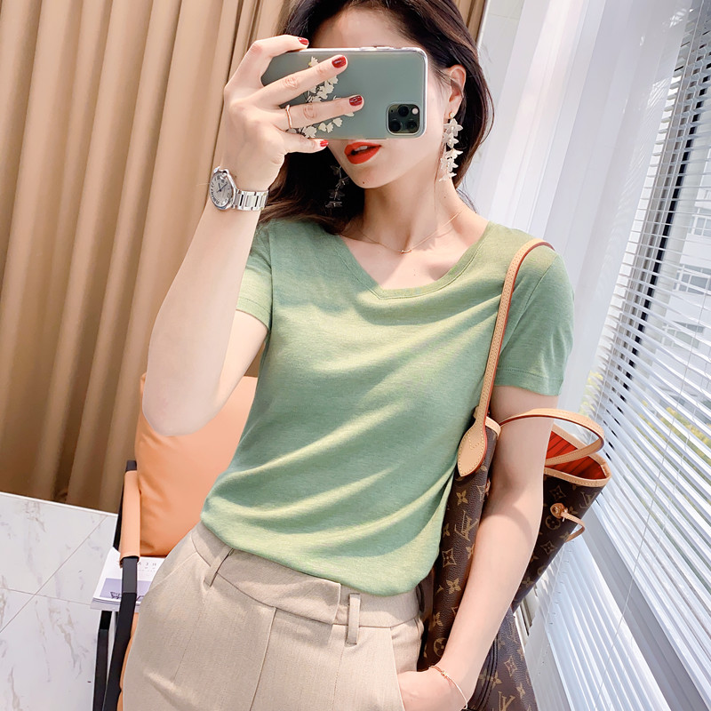 【品牌正品女装新品超级秒杀 不接受退换】V领短袖t恤女2026夏装