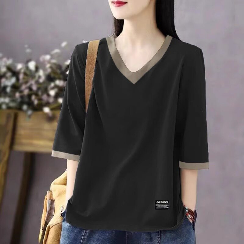 品牌正品女装衣服断码特价清仓 不接受退换-欧洲站欧货V领短袖T恤