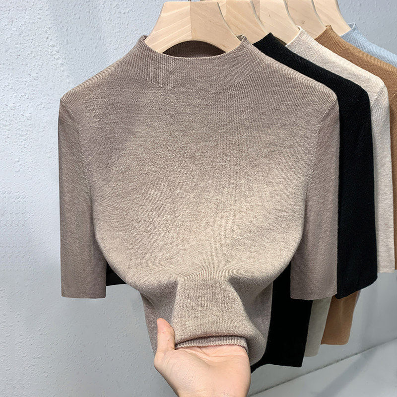 品牌折扣正品女装断码清仓特价不能退换半高领中袖打底衫女秋冬小