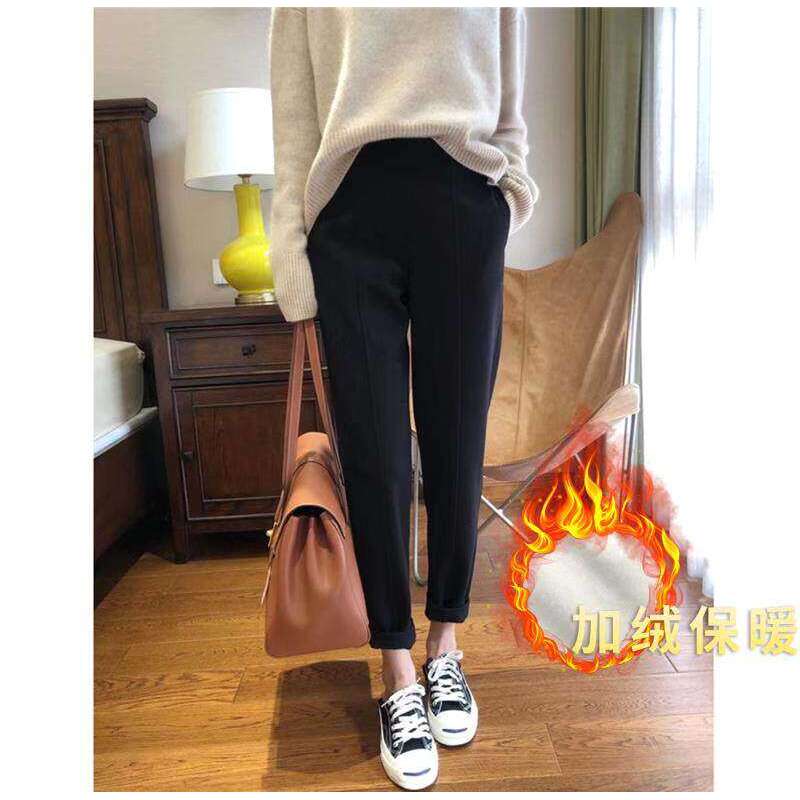 品牌折扣正品女装断码清仓特价不能退换毛呢裤子烟管裤女秋冬加绒
