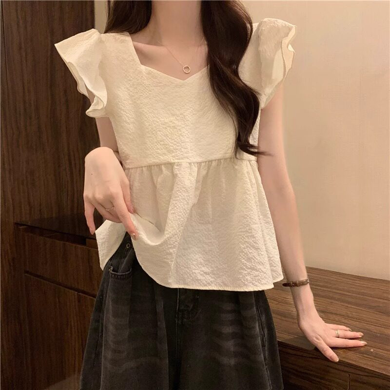 品牌折扣正品女装断码清仓特价不能退换露背镂空小飞袖短袖T恤女