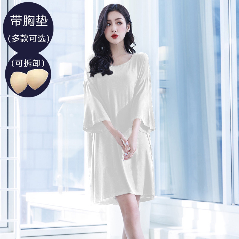 品牌正品女装衣服断码特价清仓 不接受退换-V领睡裙女夏天带胸