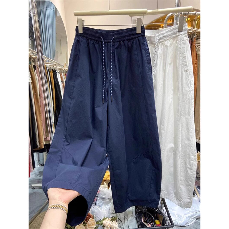 品牌折扣正品女装断码清仓特价不能退换九分冰丝阔腿裤子女2025夏