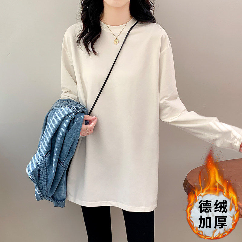 品牌折扣正品女装断码清仓特价不能退换加绒中长款t恤女秋冬卫衣