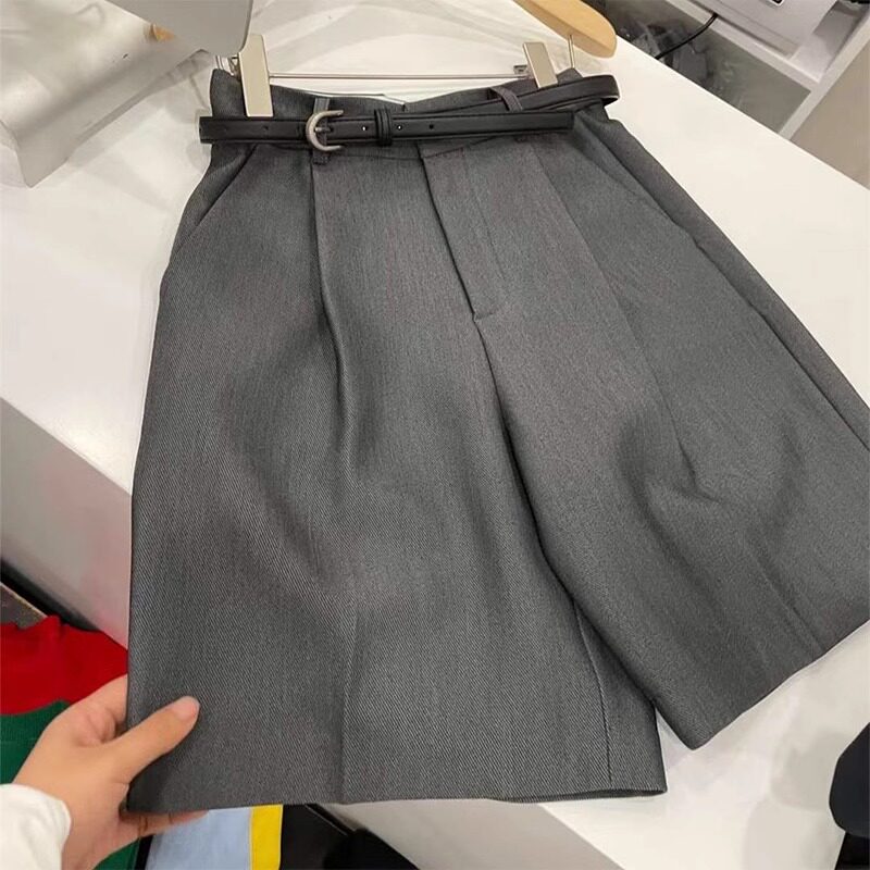 品牌折扣正品女装断码清仓特价不能退换灰色西装短裤女夏季新款