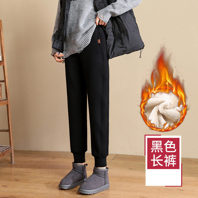 品牌折扣正品女装断码清仓特价不能退换特厚羊羔绒运动裤女冬季加