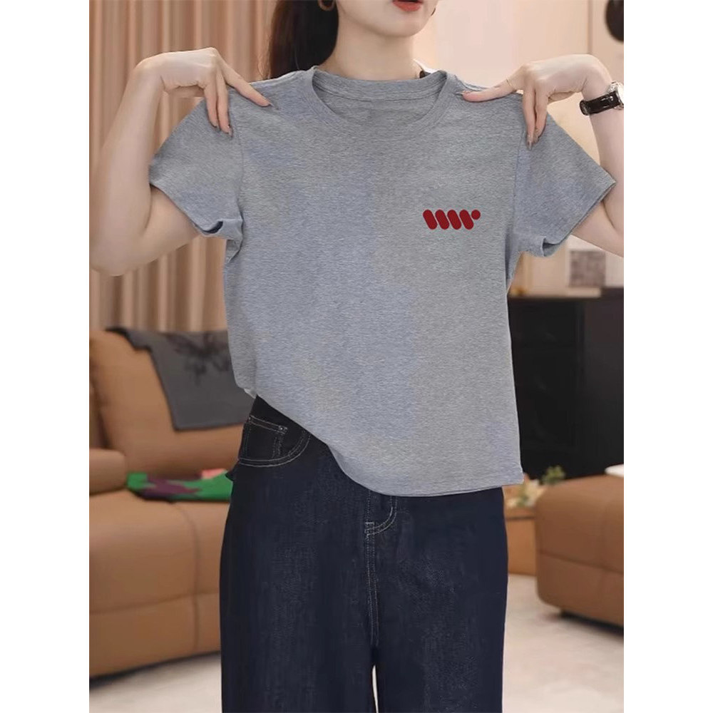 品牌折扣正品女装断码清仓特价不能退换藏青色棉欧洲站短袖T恤女