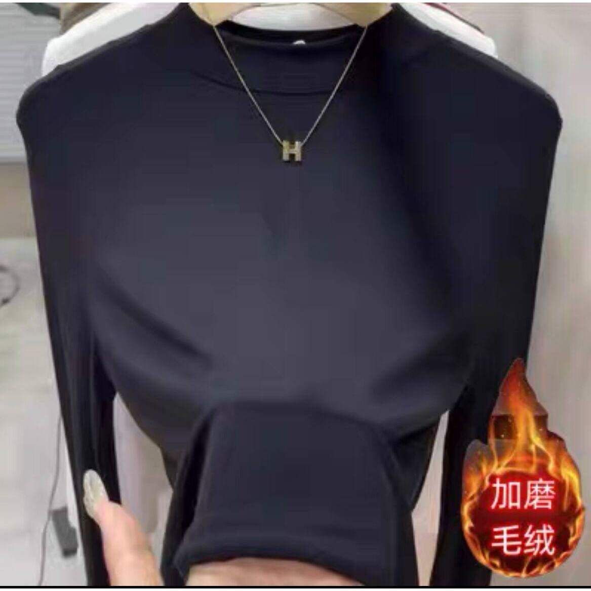 品牌正品女装衣服断码特价清仓 不退换-黑色半高领打底衫女秋冬修