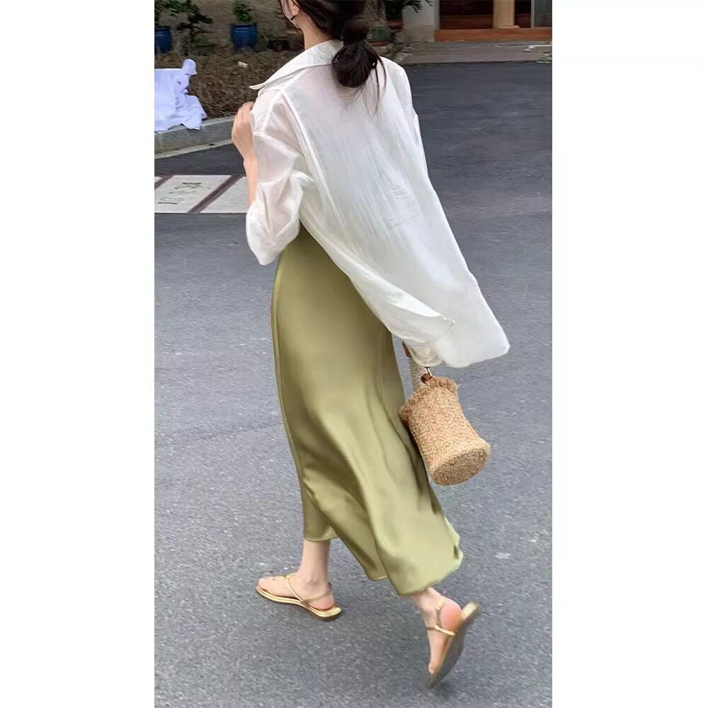 品牌正品女装衣服断码特价清仓 不接受退换-高级感缎面吊带连衣裙