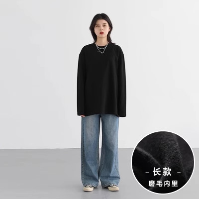 品牌折扣正品女装断码清仓特价不能退换白色打底衫女加绒宽松