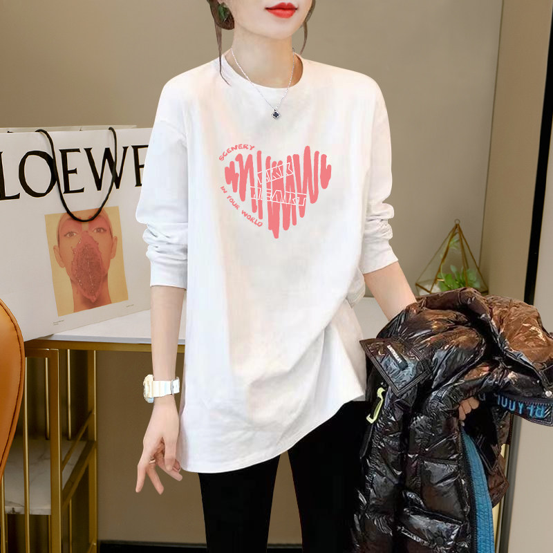 品牌折扣正品女装断码清仓特价不能退换中长款长袖t恤女春秋欧货