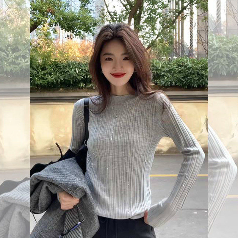 品牌折扣正品女装断码清仓特价不能退换肌理感长袖针织衫女秋季新