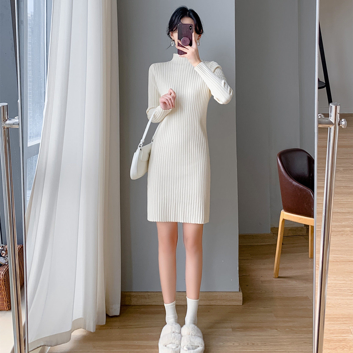 品牌折扣正品女装断码清仓特价不能退换中长款毛衣女秋冬遮屁股